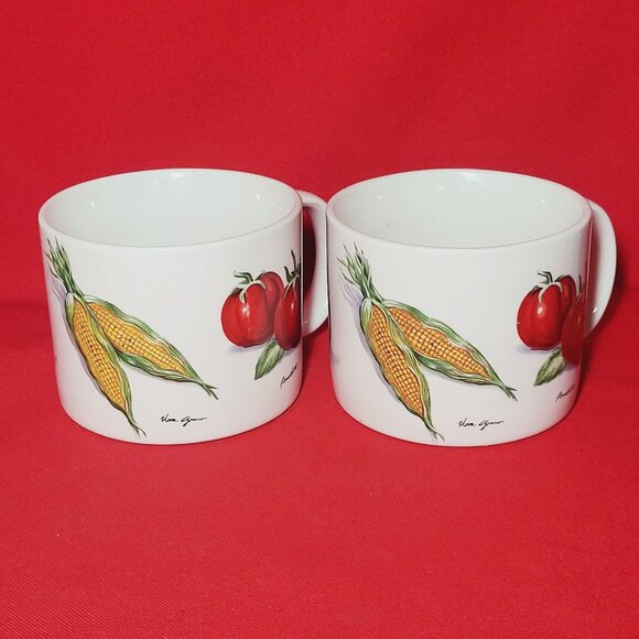 Tabletops Unlimited Fresh Vegetables Cup Mug Set of 2 - Picture 11 of 12